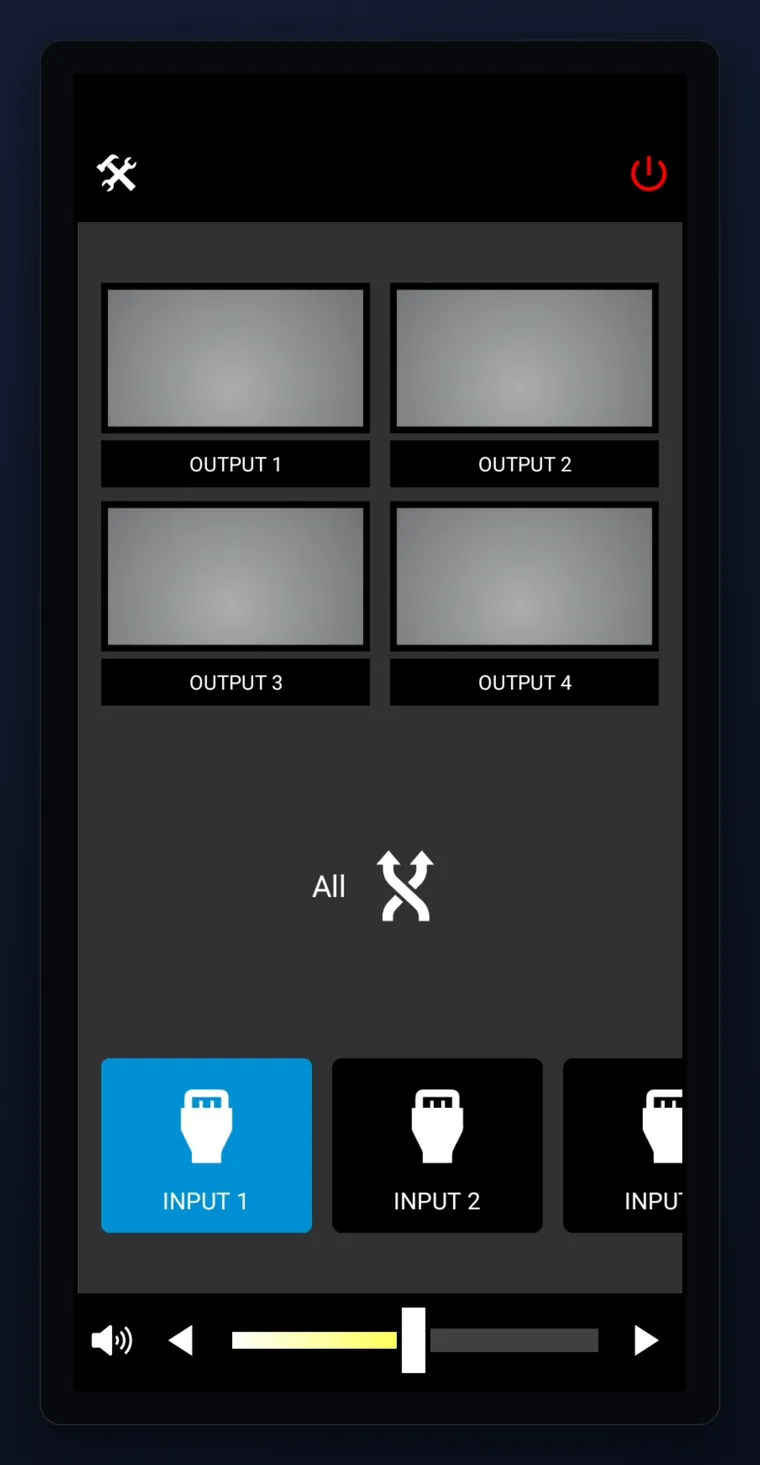 Phone End User Interface selecting a matrix source